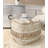 Grandcanyon Cotton Braided with Tassel Pouf, Beige
