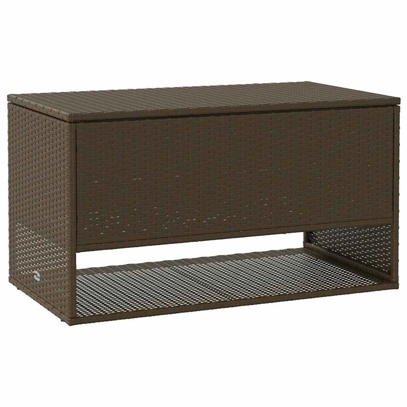 Rotin PE gris Vidaxl, acier thermolaqué, polyester, H 21,9 po x l 39,4 po x P 21,7 po, Brun