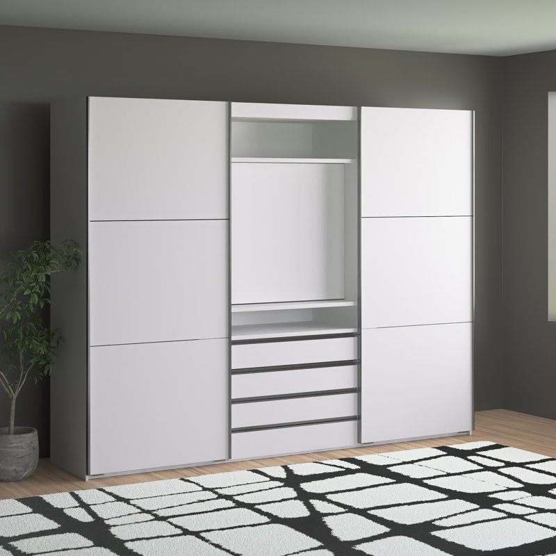 Branchburg 2 Door Manufactured Wood Wardrobe, White