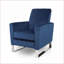 Fauteuils inclinables | Glamour moderne avec pieds argent brossé | Velours bleu royal-1971082077