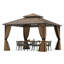 Pavillon de jardin 12 po x 12 pi avec toit en métal galvanisé robuste à double toit-117464520