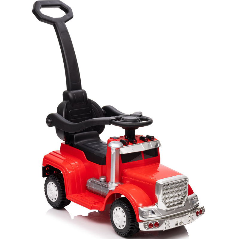 Red 3-in-1 Toddler Push Car with Handle and Music