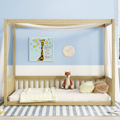 Canopy Frame Floor Bed with Fence