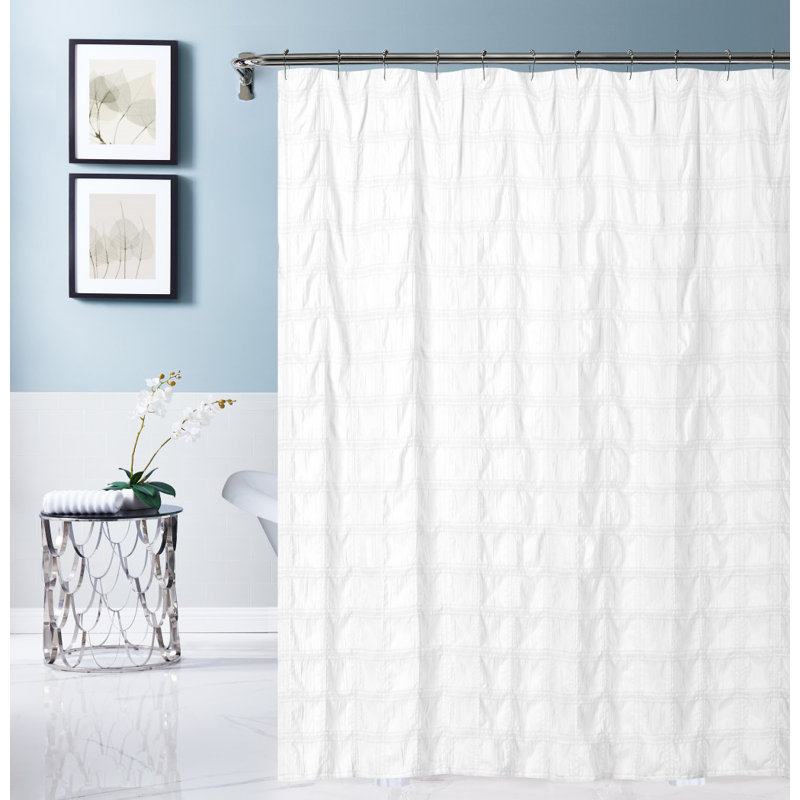 Rideau de douche simple Elitha, Blanc