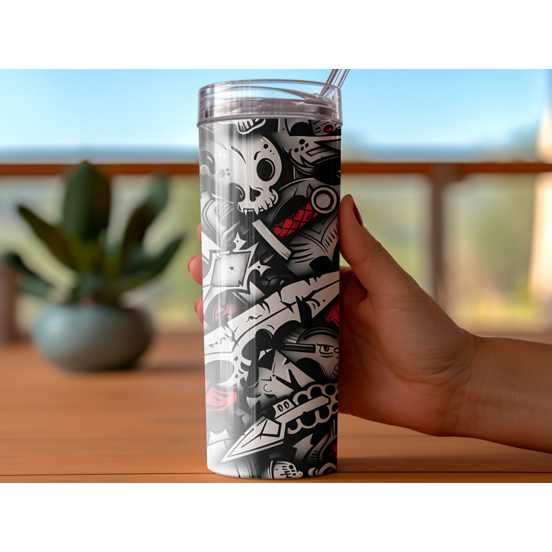Choose Handmade Tumblers 591ml Vacuum Insulated Stainless Steel (18/8) Travel Tumbler with Straw