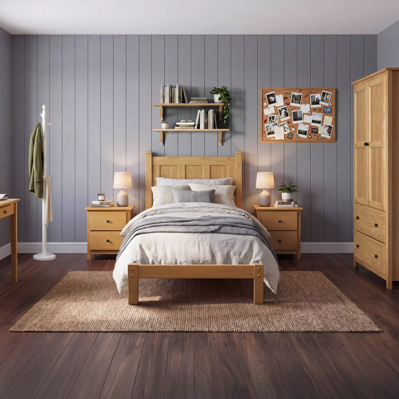 Shaker Solid Wood Platform Bed, Full/Double, Natural