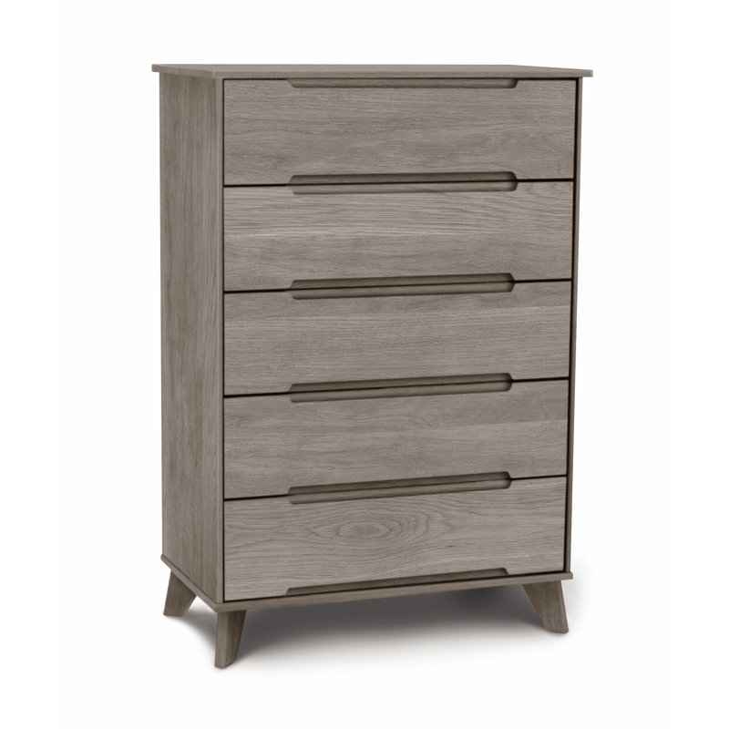 Linn 5 Drawer Wide Dresser, Weathered Oak