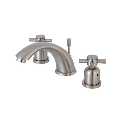 Kingston Brass Concord Two-Handle 3-Hole Deck Mount Widespread Bathroom Faucet with Retail Pop-Up Drain