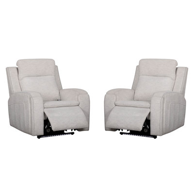Aboubakr Power Recliner with Heat Massage and Auto-Glide Two Pack