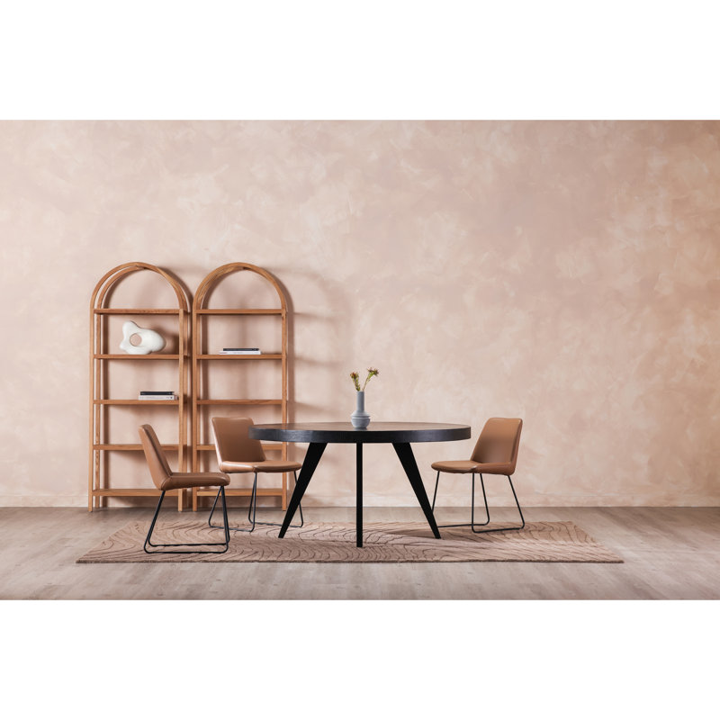 Villa Leather Dining Chair, Brown Genuine Leather