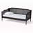 Aaliyana Modern Wooden & Rattan Daybed in Black, 35.34'' H X 78.18'' W X 41.28'' L