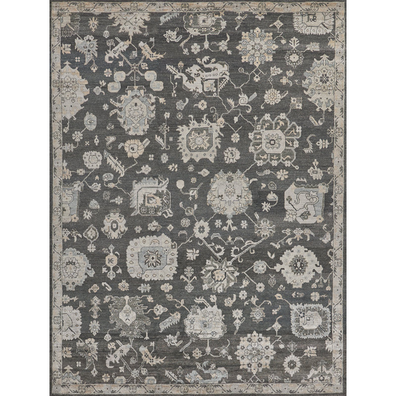 Museum Oriental Area Rug in Midnight Charcoal, Rectangle 6' x 9'