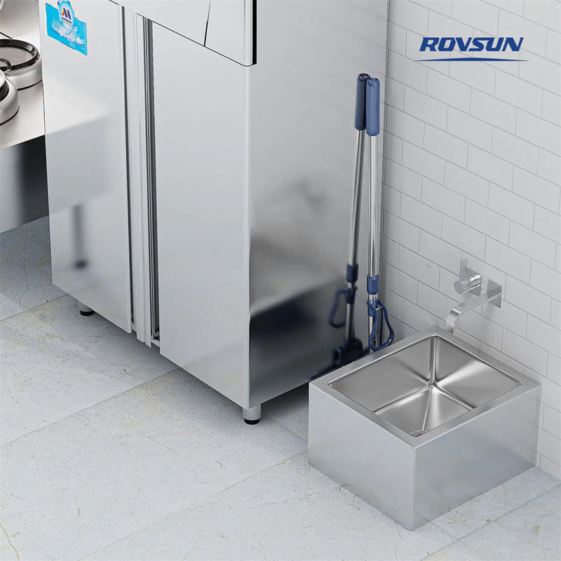 Évier de cuisine à fixation au sol en acier inoxydable 24 po x 24 po