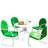 Burley Round 4 - Person 39" Long Powder Coated Steel Dining Set-1751454662