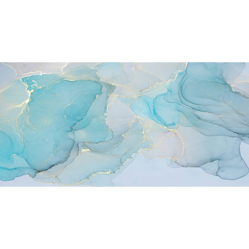«Aqua Dream», art mural sur toile abstraite, H 24 po x l 48 po x P 1,5 po