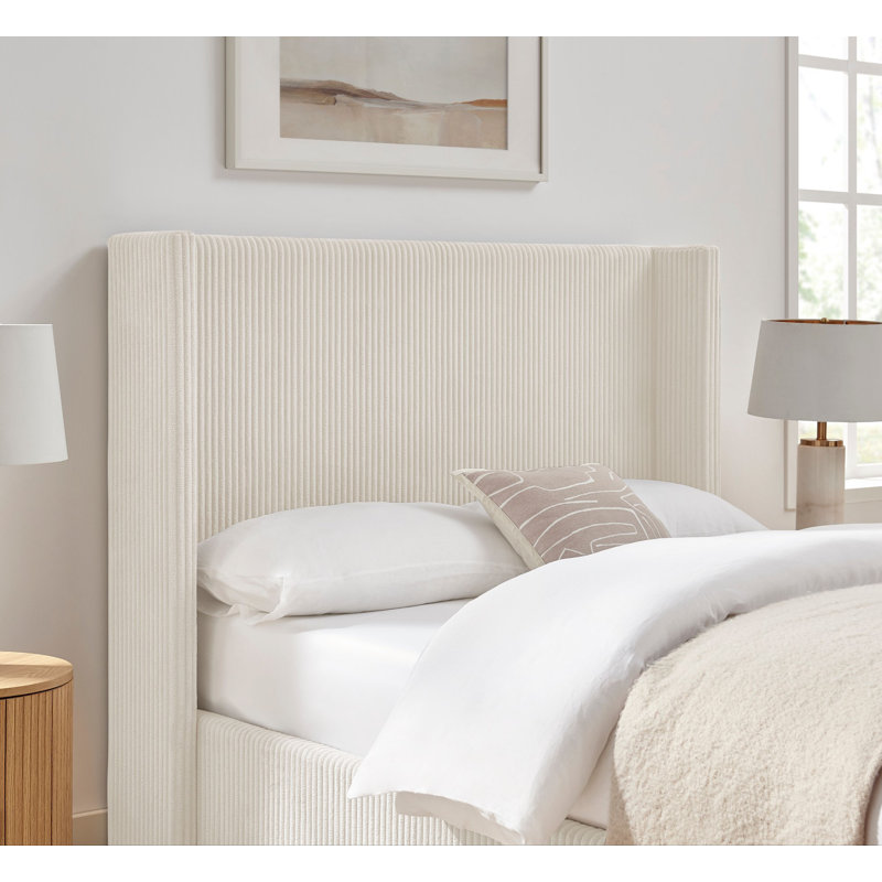 Upholstered Ottoman Storage Bed, Cream, Kingsize (5')
