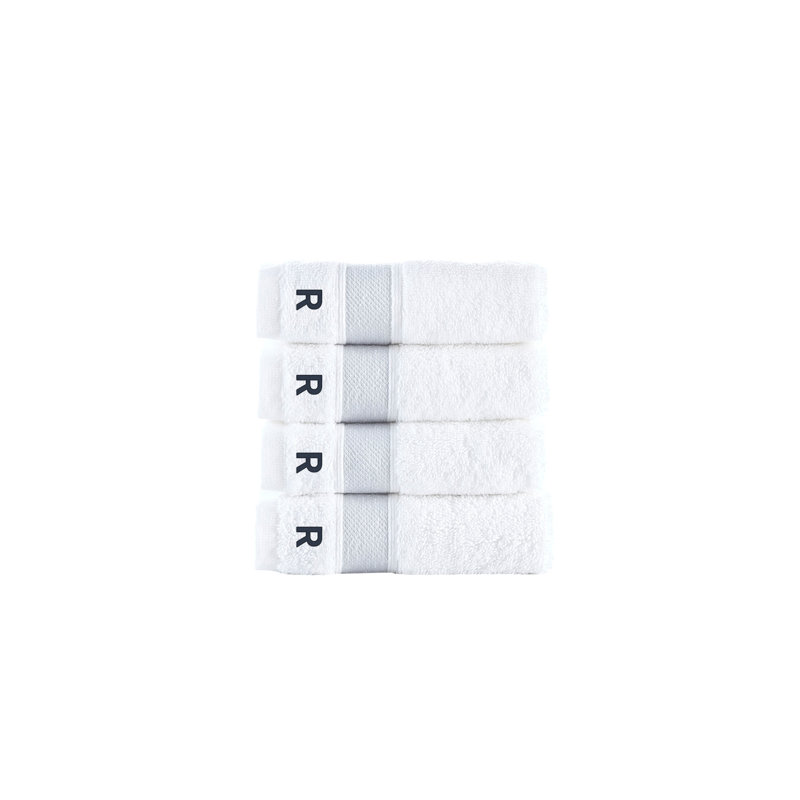 Brooks Brothers Ottoman Rolls 4 pcs Wash Towels, R, Silver, Wash Towels - 4 Pack