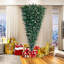 Arbre de Noël à l'envers vert, pin pré-éclairé 7,4 pi avec lumières DEL blanc chaud et base en métal