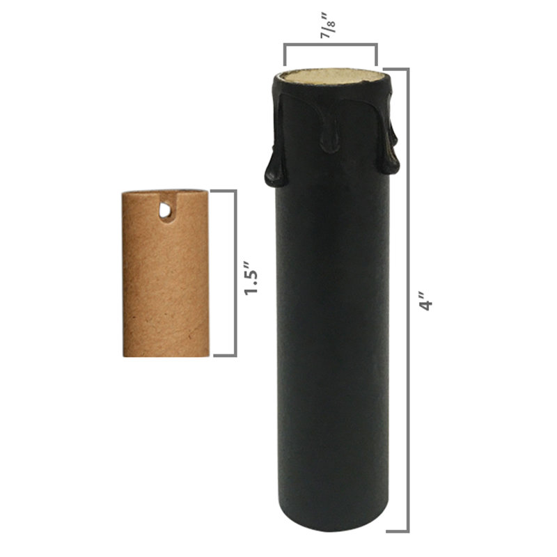 Couvercle de douille de lustre, H 3 po x l 4 po x P 1 po, Noir