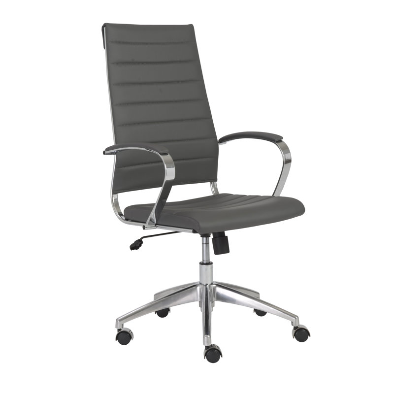 Rossie Conference Chair, Gray Faux Leather