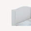 Queen Size Textured Canvas Chenille Look Ivory Upholstered Wingback Bed