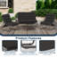 Ensemble de meubles de patio en métal 4 pièces, ensemble de conversation moderne avec table basse en verre trempé-75209995-75210006