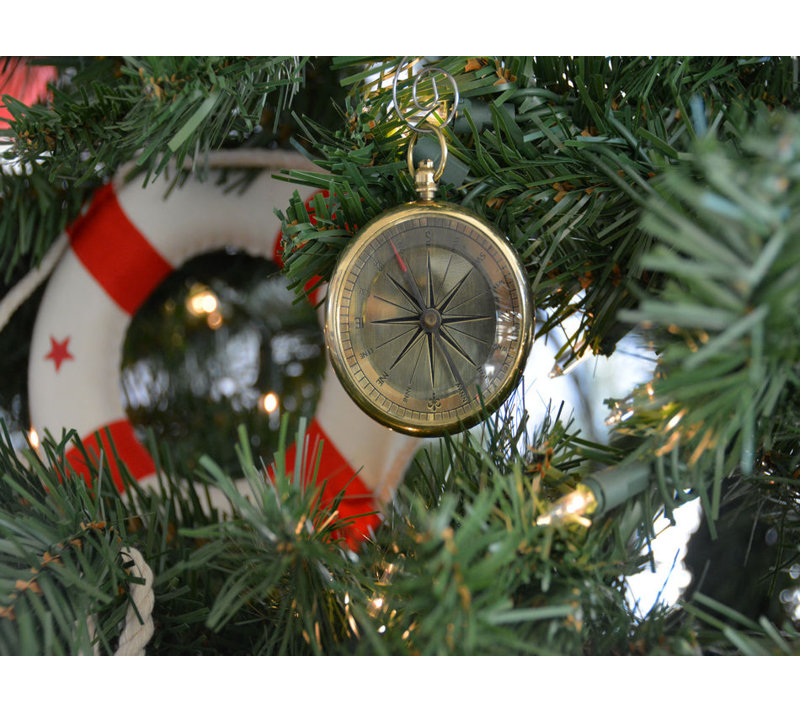 Ornement de noël pour arbre de noël en laiton-compass