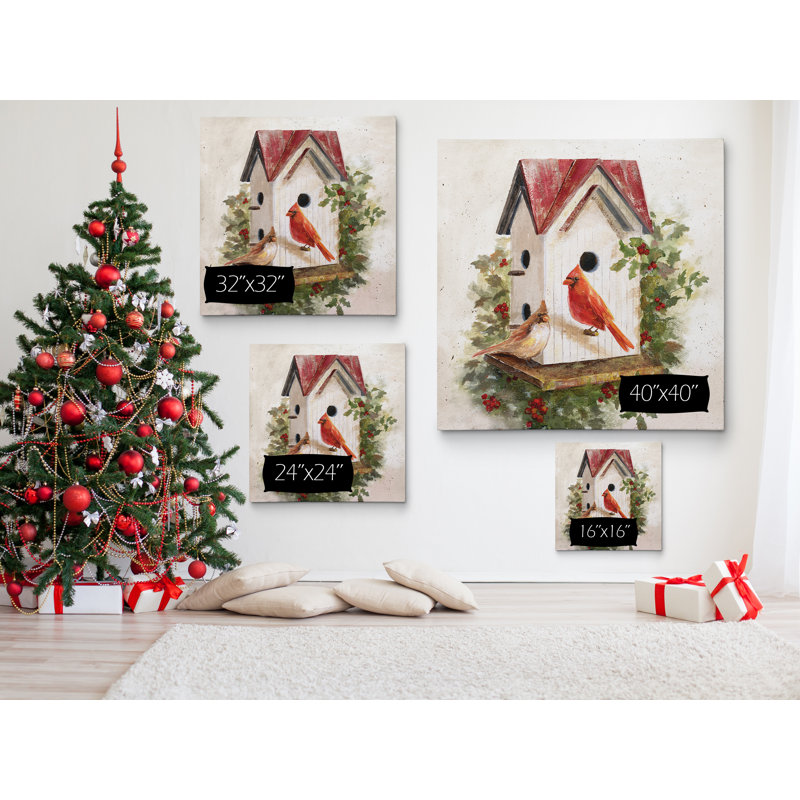 « holly berry nichoir », impression sur toile, H 40 po x l 40 po x P 1,5 po, Toile tendue