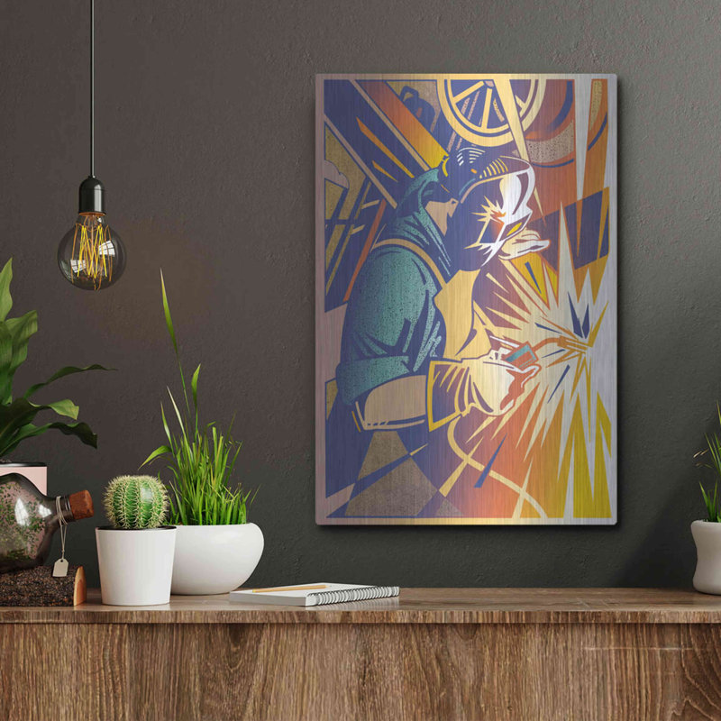 Williston Forge «Welder's Spark» par David Chestnutt, art mural en métal, H 16 po x l 12 po