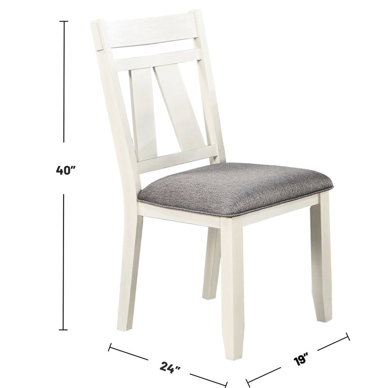 Chaises de salle à manger grises et blanches (de 2), rembourrées, structure en bois, 2 chaises, coussins rembourrés, fabrication en bois,