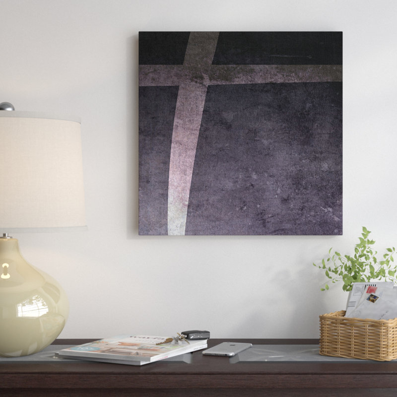 Art textuel sur toile tendue en noir, H 18 po x l 18 po x P 1,5 po, Toile avec cadre noir, Pas de tapis