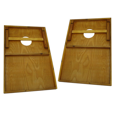 Trademark Innovations Solid Wood Foldable Cornhole Set