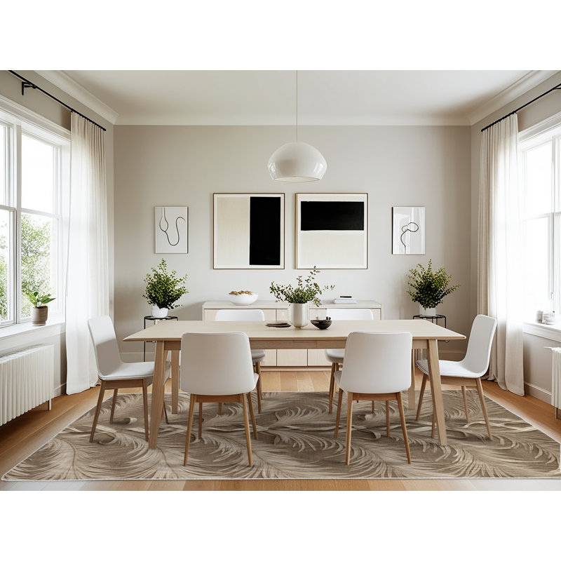 Tapis beige français lavable à la machine, Rectangle 7 pi x 10 pi