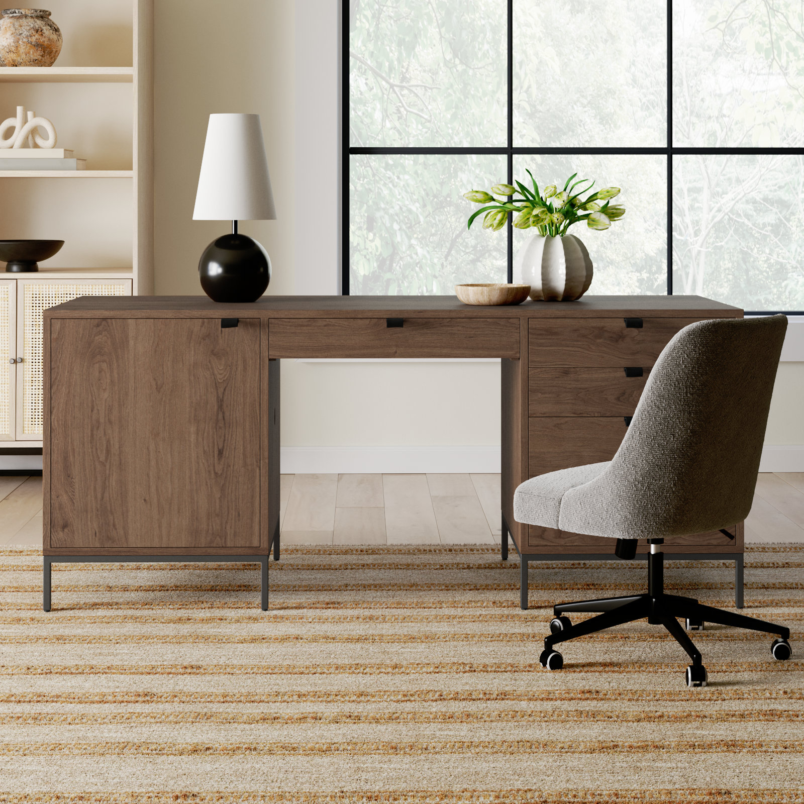 Loki 70 " Executive Desk, Auburn Poplar