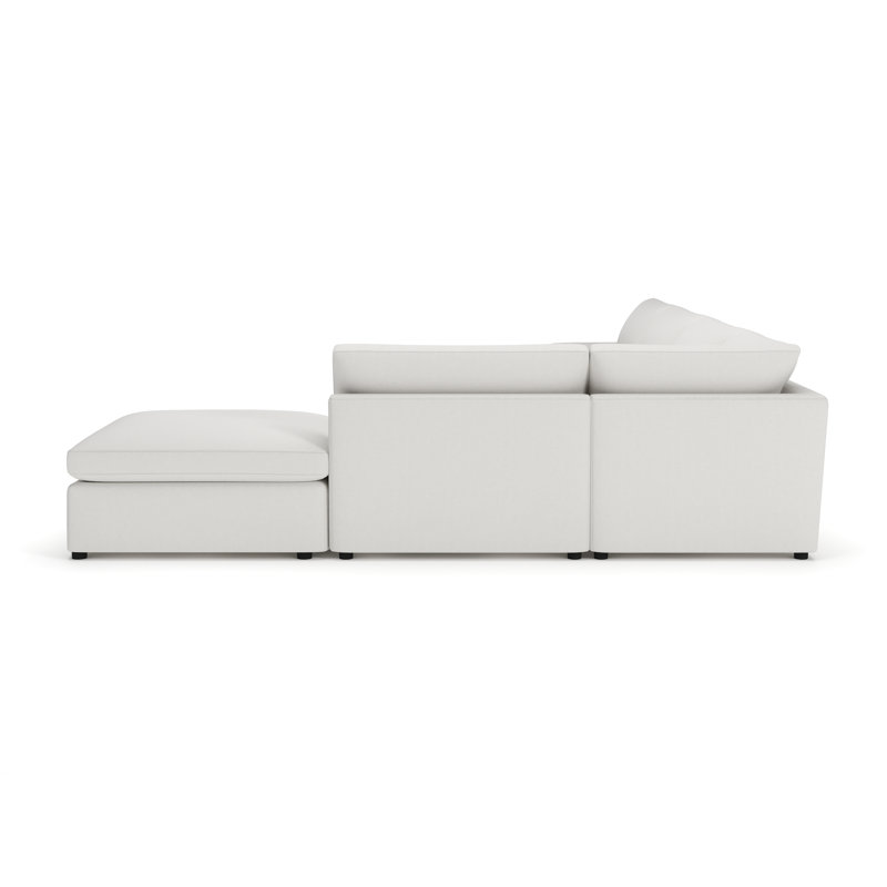 Canapé modulaire rembourré 6 pièces Essex, Tissu beige Macarena, Orienté à droite
