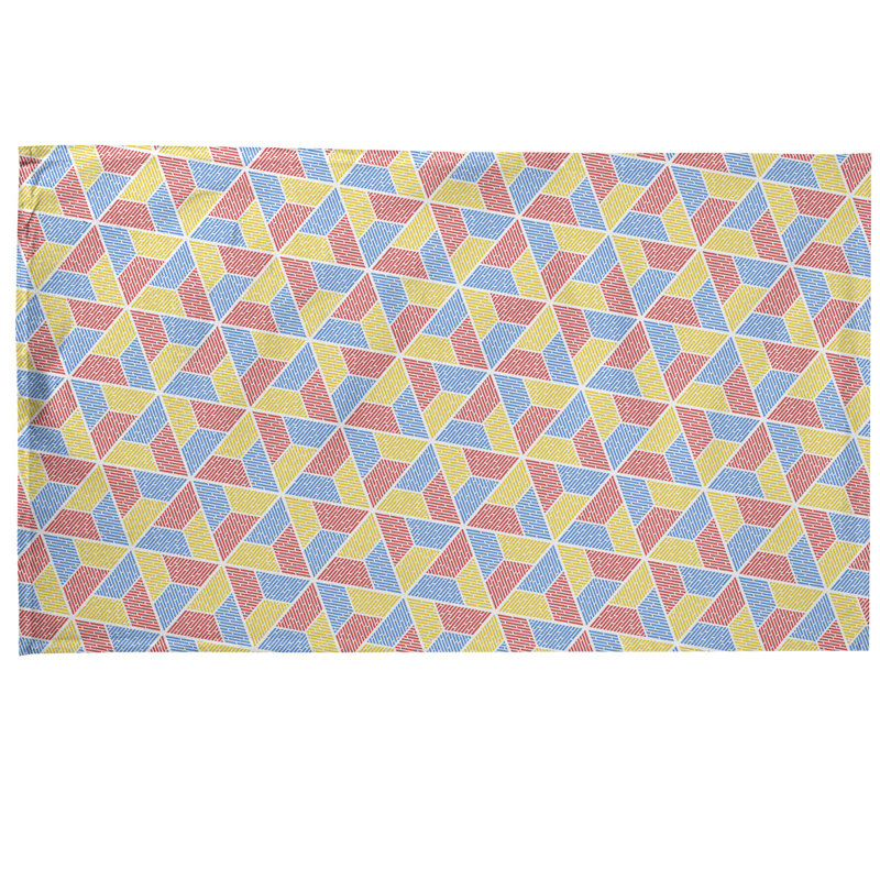 Serviette à thé trapézoïdals Mcguigan, Jaune / Rose, Polyester sergé