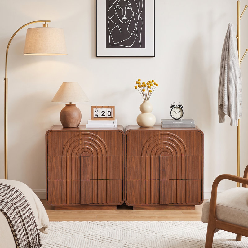Tables de bout avec rangement, Noyer
