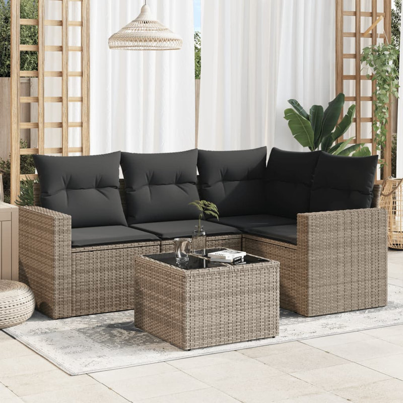 Grand canapé modulaire en rotin PE Vidaxl