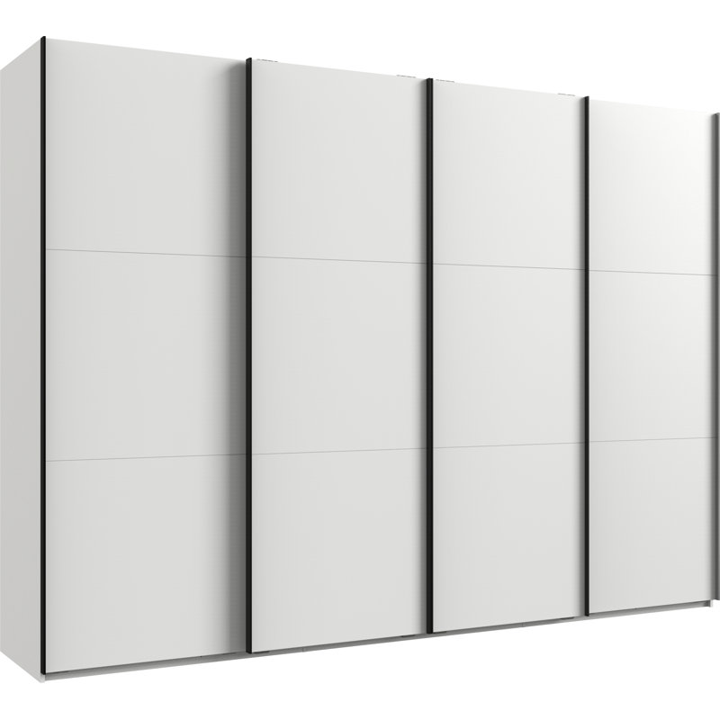 Guardino 4 Door Wardrobe, White, 236cm H x 300cm W x 65cm D