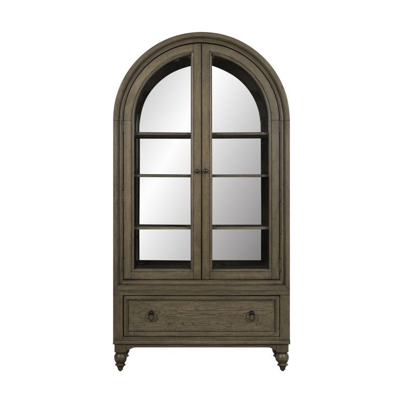 Vitrine arquée avec tablettes réglables et éclairage DEL