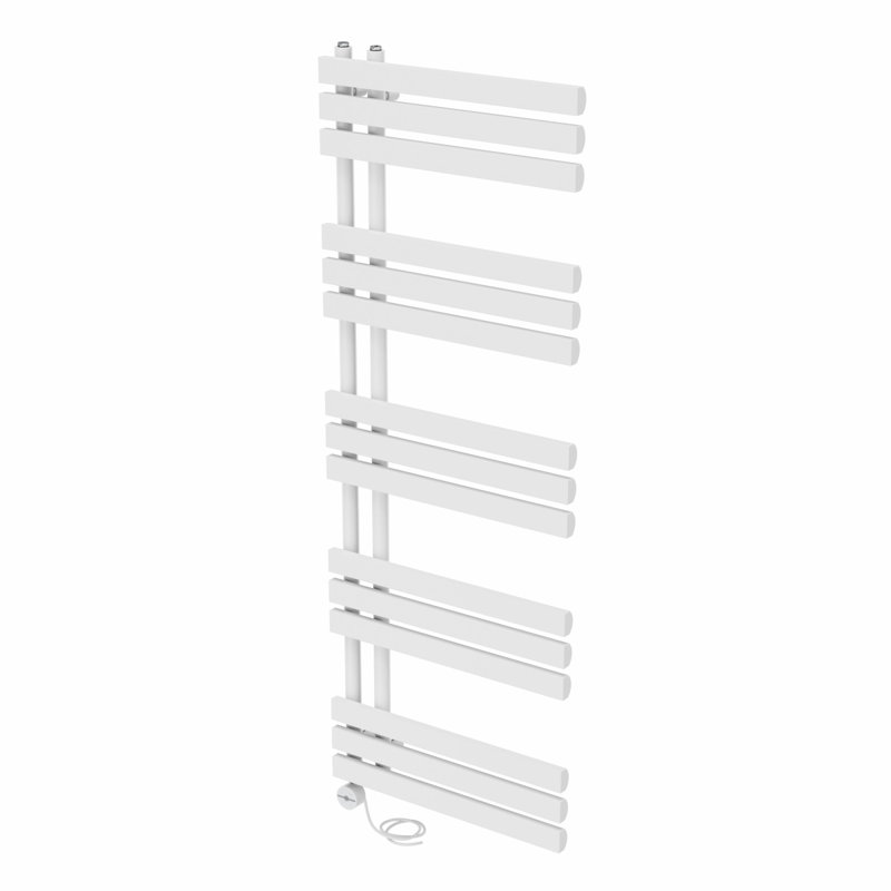 Rizza Designer Towel Rail Heated Towel Rails, 160cm H x 60cm W x 7.35cm D, White