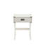 Table d'appoint à finition blanche - Rangement pratique et coins en métal-1217050859