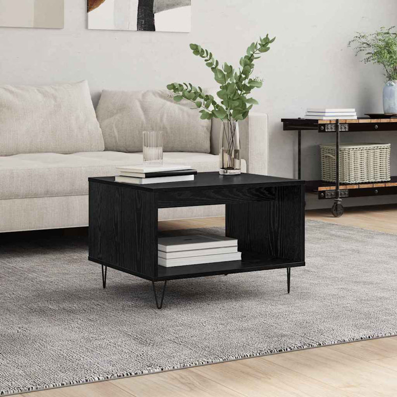 Coffee Table with Storage, Black Oak