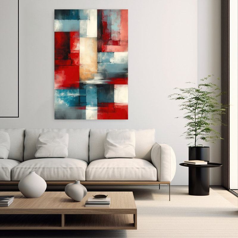 "Shifting Planes", art mural contemporain abstrait, H 60 po x l 40 po