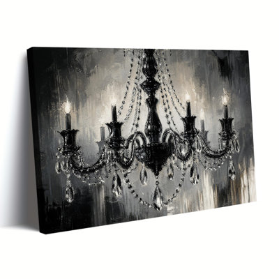 Lustre horizontal en cristal foncé Moody fond texturé, impression sur toile, art mural, gothique élégant, décoration intérieure, peinture