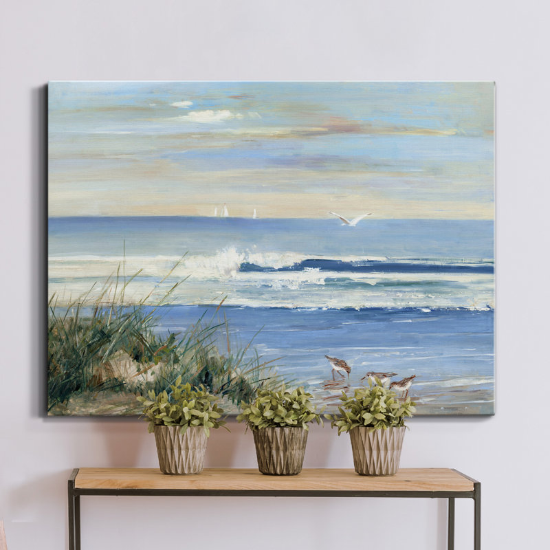 Beach Combers - reproduction d'art sur toile tendue, H 12 po x l 8 po x P 1 po