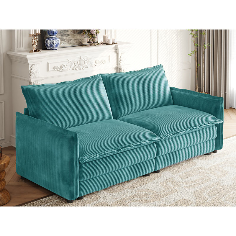 75" Upholstered Loveseat, Blue