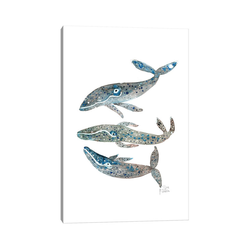Whales by Sara Franklin - Wrapped Canvas Painting, 152.5 cm H x 101.5 cm W