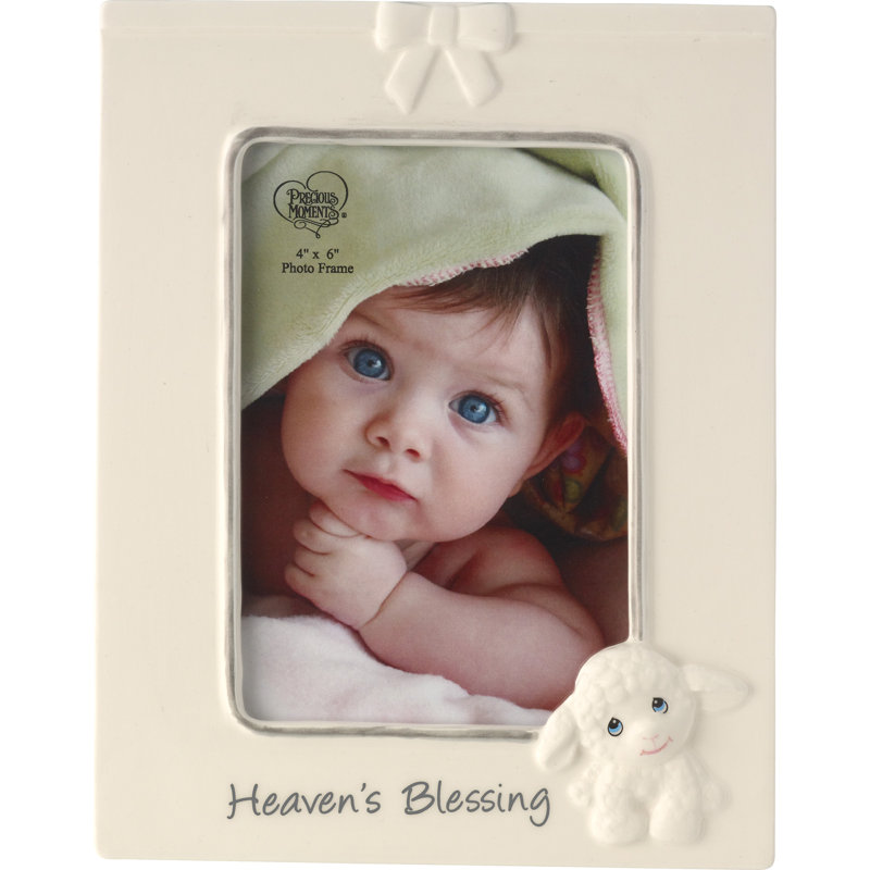 Precious Moments Luffie Lamb Baby Heaven's Blessing Sculpted Photo Picture Frame