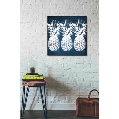 'Indigo Pineapple' by Linda Woods, Canvas Wall Art